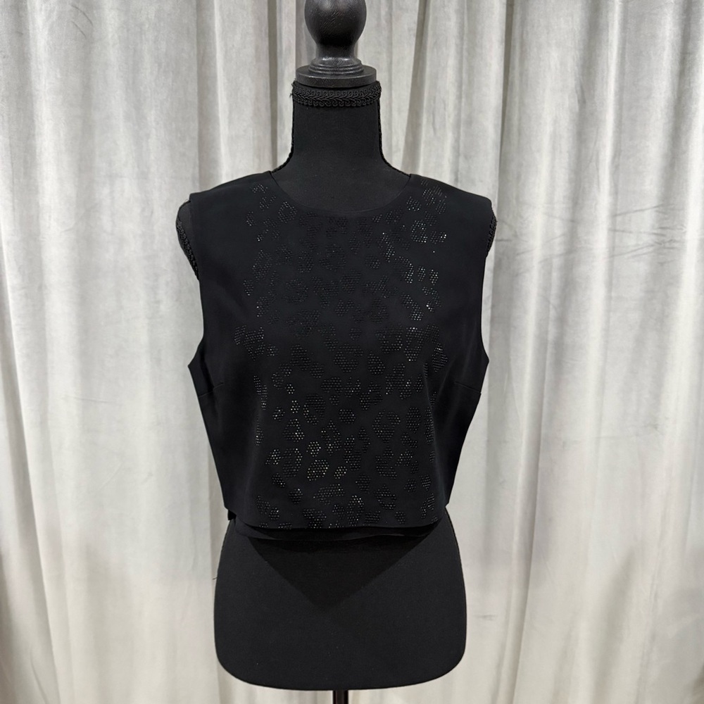 A.L.C. Black Sleeveless Crop Top